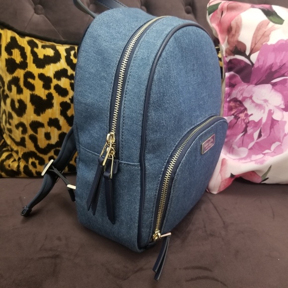 New Kate Spade New York Denim Dawn Medium Backpack - Picture 6 of 8